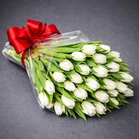 Вся моя нежность - букет из белых тюльпанов